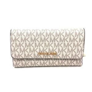 Michael Kors Large Trifold Wallet Cream/Brown (NWT)